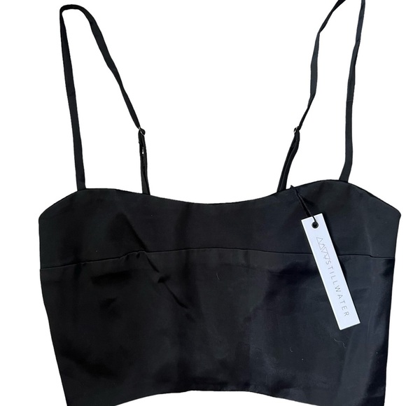 STILLWATER MARE BRALETTE SILK CUPRO CASUAL TOP BLACK SIZE XS NWT - Picture 5 of 9